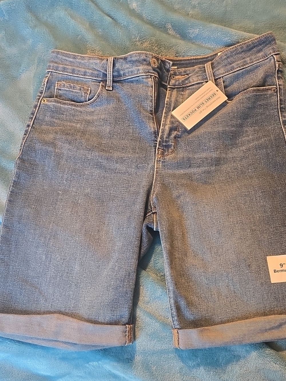 Women’s Light Blue Denim Bermuda Shorts